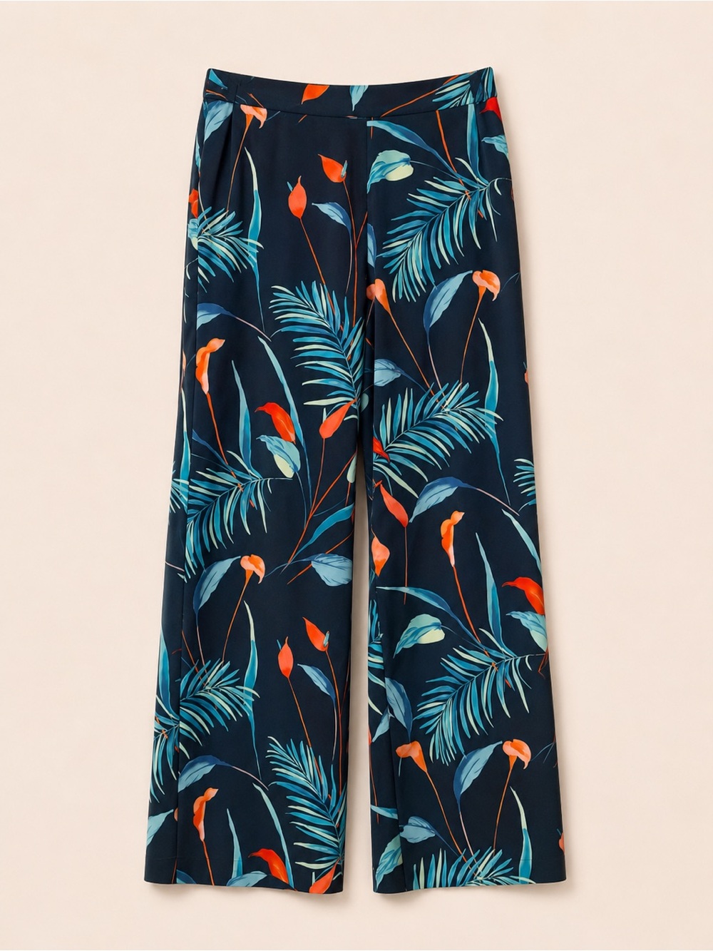 LIZ CLAIBORNE TROPICAL WIDE LEG PANTS | SIZE S
